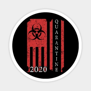 Quarantine 2020 American Flag Bio-hazard Community Awareness Magnet